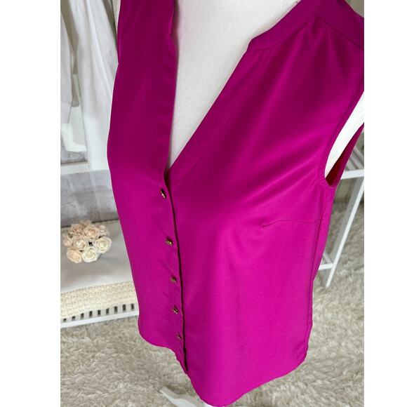 A New Day Women's Size S Pink Brass Button Up Sleeveless Blouse #0272 - Picture 5 of 10
